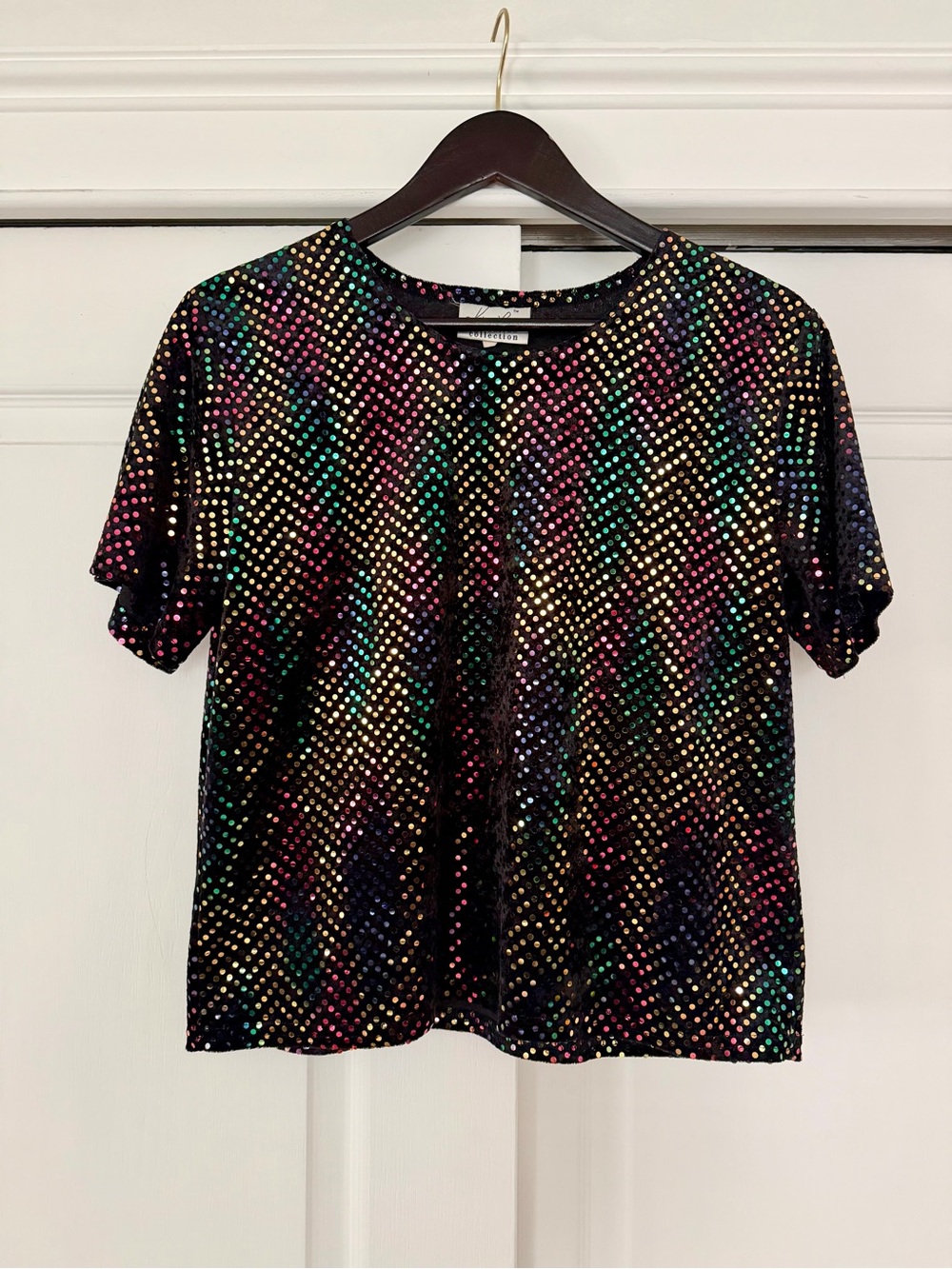 Vintage Rainbow Sequin Top